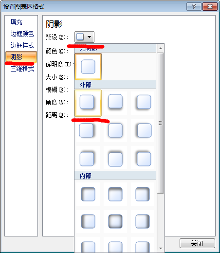 設置excel圖表區格式對話框