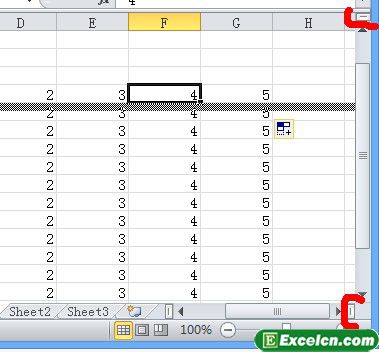 拆分Excel2010工作表窗口