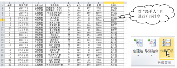 Excel分類匯總