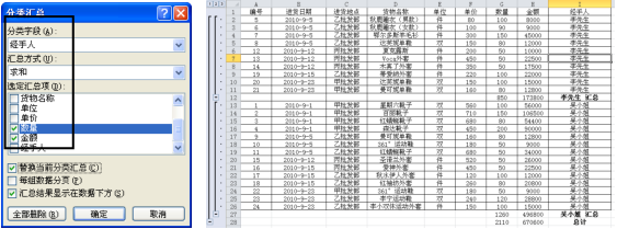 Excel简单分类汇总