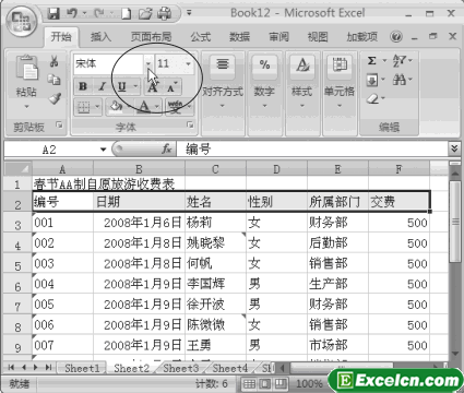 设置Excel2007单元格字体格式的方法