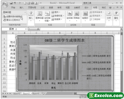 設置Excel圖表標題格式