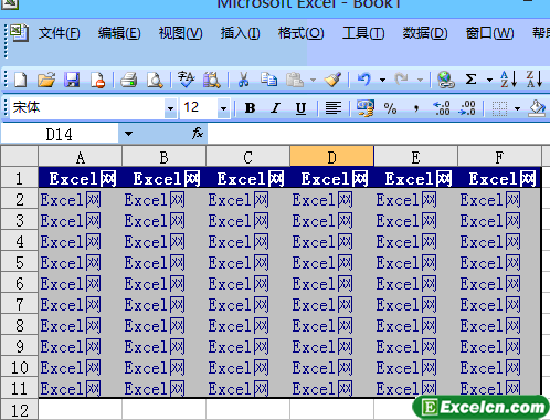 Excel中自动套用格式结果